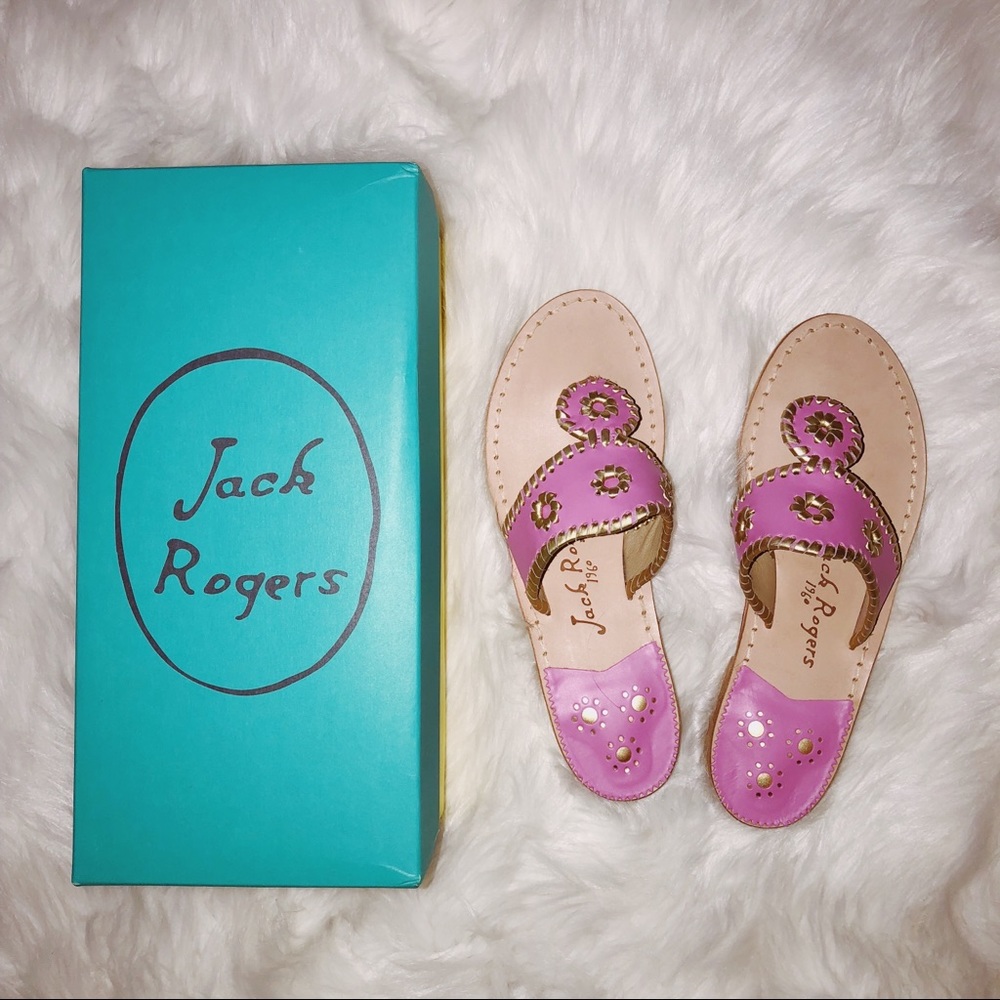 Jack Rogers - Pink/Gold, size 7